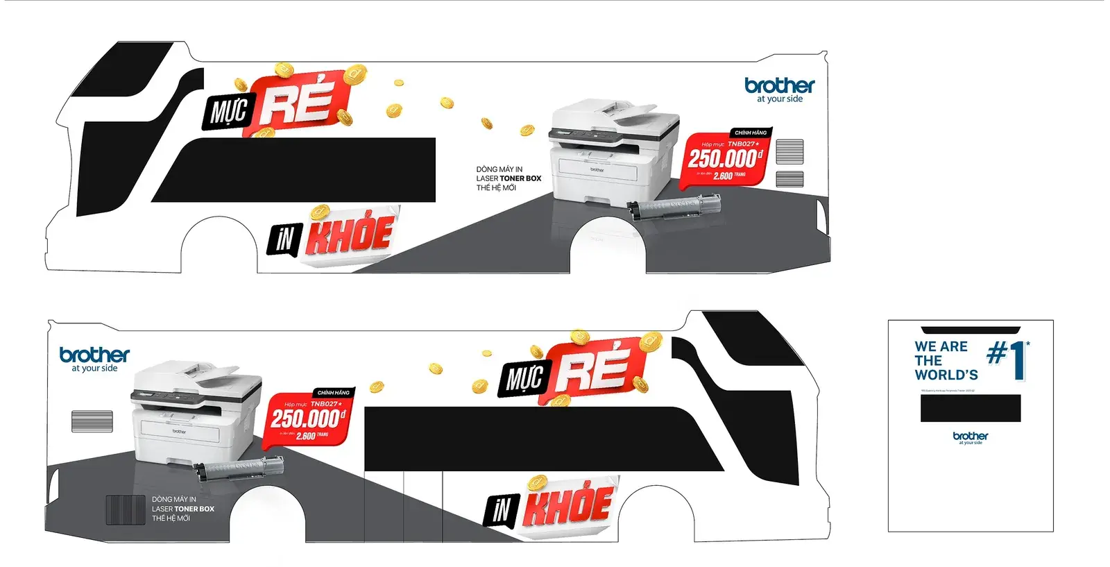 Bus livery, first route — the full side of the bus carrying the lockup